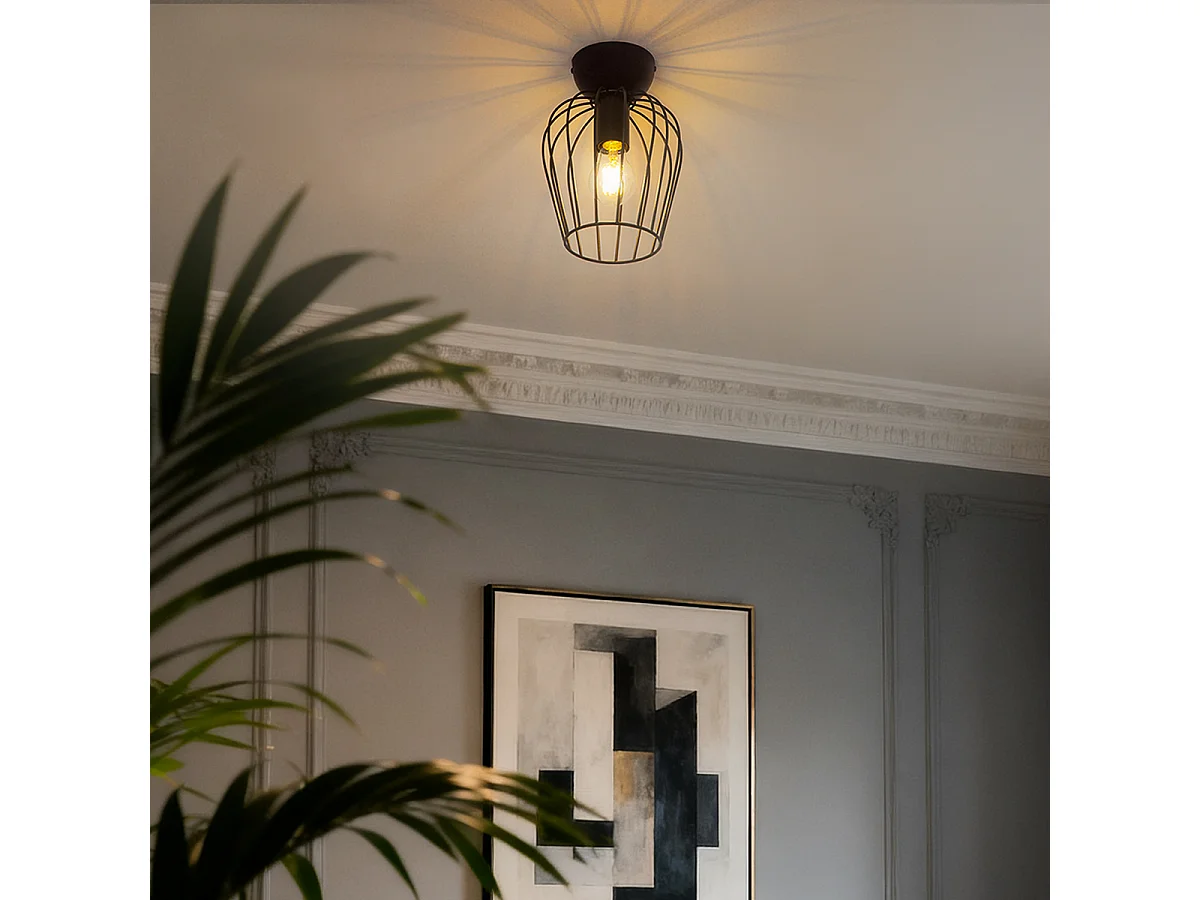 Plafonnier moderne filaire noir - Palica