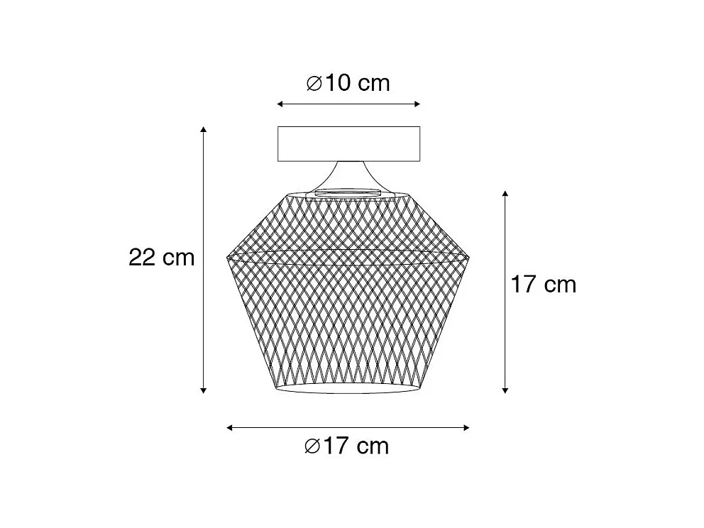 Plafonnier Art Déco en laiton avec verre fumé - Karce
