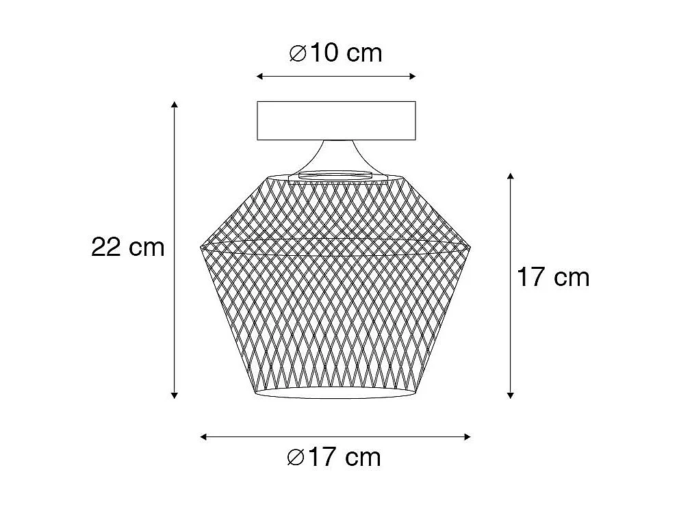 Plafonnier Art déco en laiton avec verre fumé - Karce