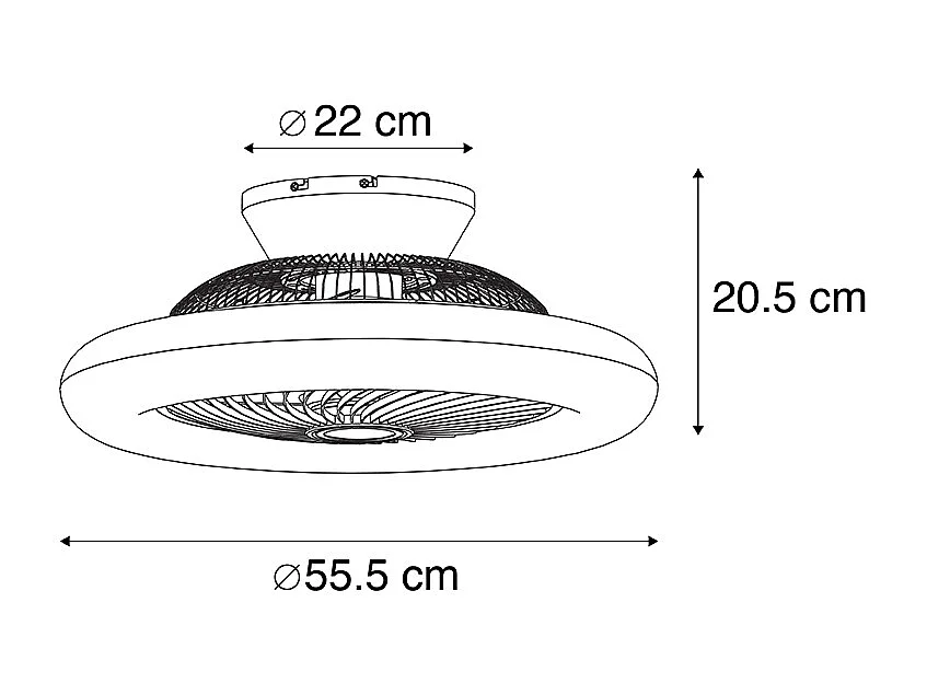 Ventilateur de plafond design blanc avec LED dimmable - Clima