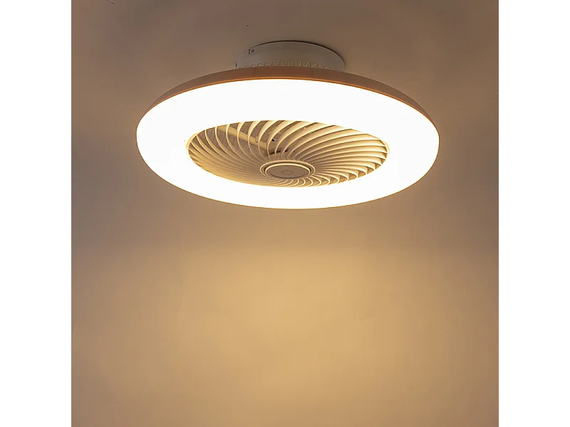 Ventilateur de plafond design blanc avec LED dimmable - Clima