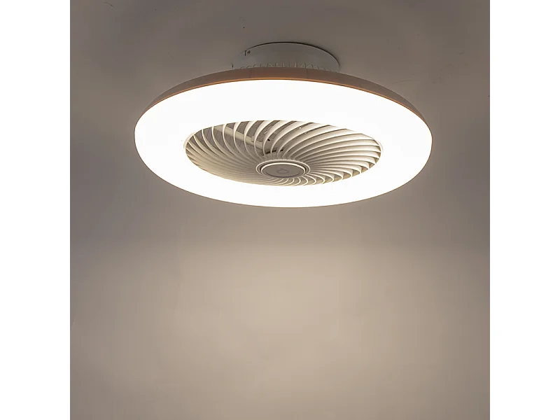 Ventilateur de plafond design blanc avec LED dimmable - Clima