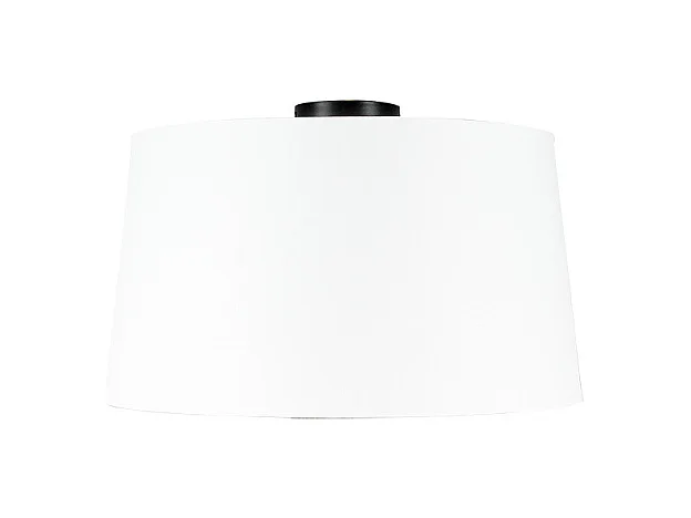 Plafonnier noir mat avec abat-jour blanc 45 cm - Combi