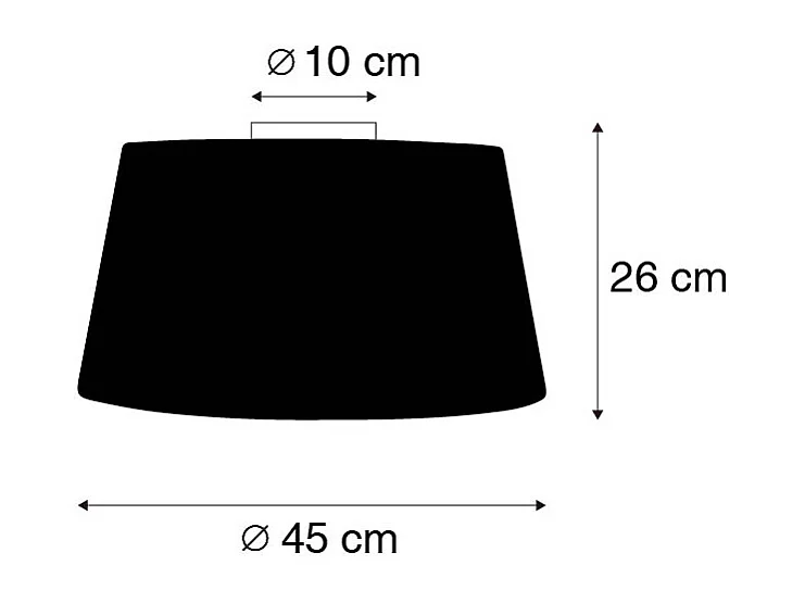 Plafonnier noir mat avec abat-jour blanc 45 cm - Combi