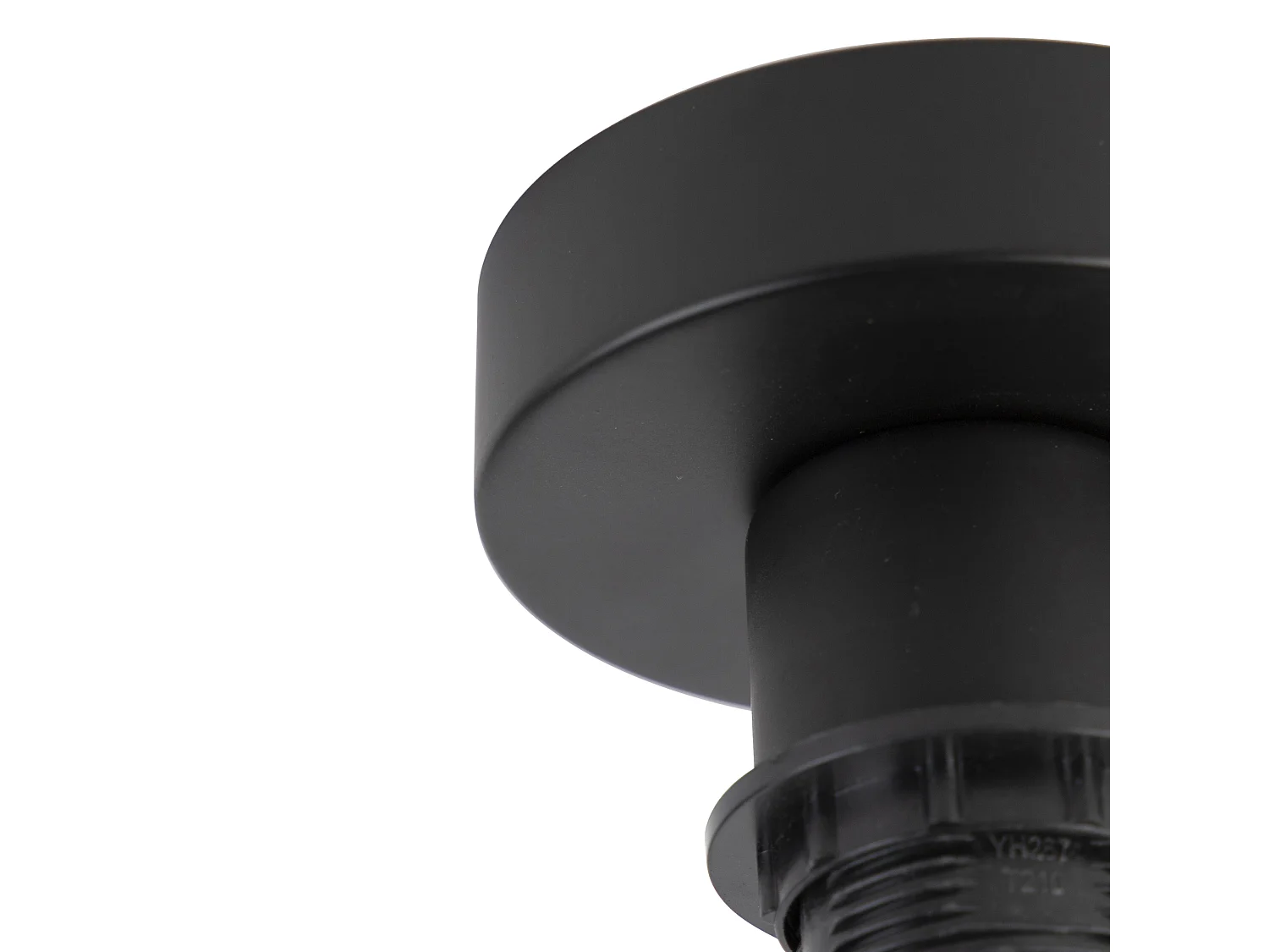 Plafonnier noir mat avec abat-jour blanc 45 cm - Combi