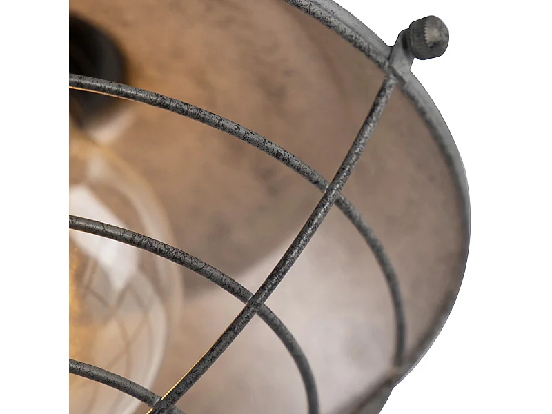 Plafonnier industriel argent antique 25,5 cm - Course