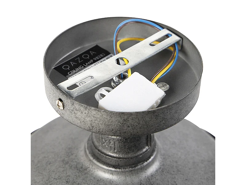 Plafonnier industriel argent vieilli 25,5 cm - Course