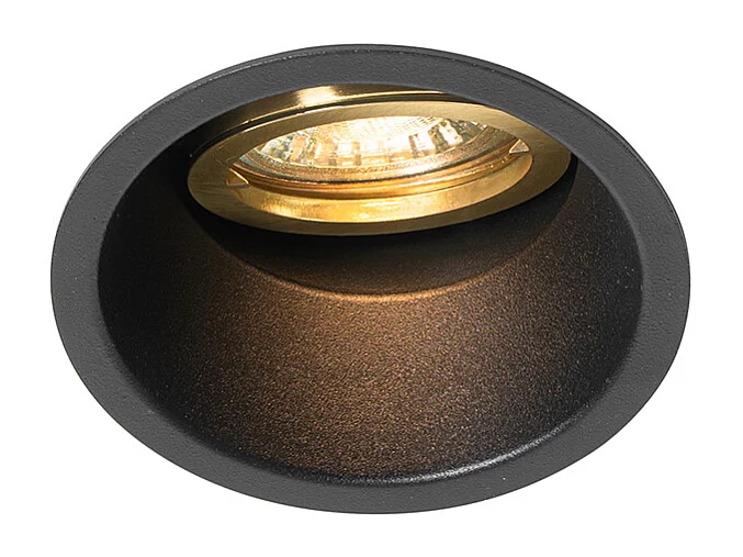 Spot encastré moderne noir avec or orientable et inclinable - Alloy