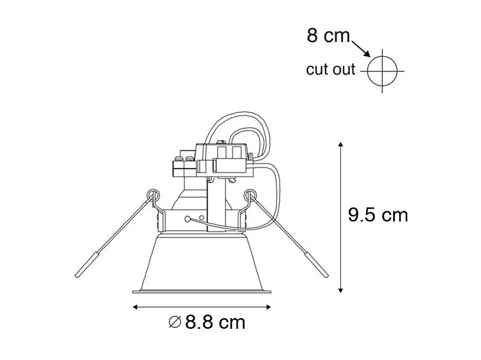 Spot encastré moderne noir avec or orientable et inclinable - Alloy