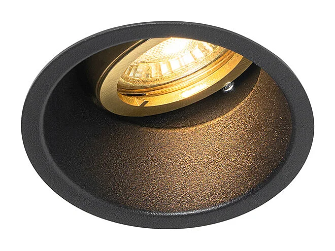 Spot encastré moderne noir avec or orientable et inclinable - Alloy
