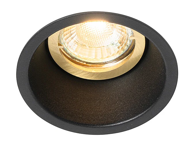 Spot encastré moderne noir avec or orientable et inclinable - Alloy