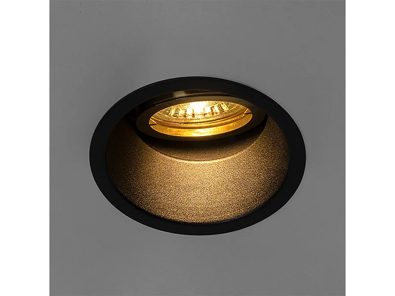 Spot encastré moderne noir avec or orientable et inclinable - Alloy