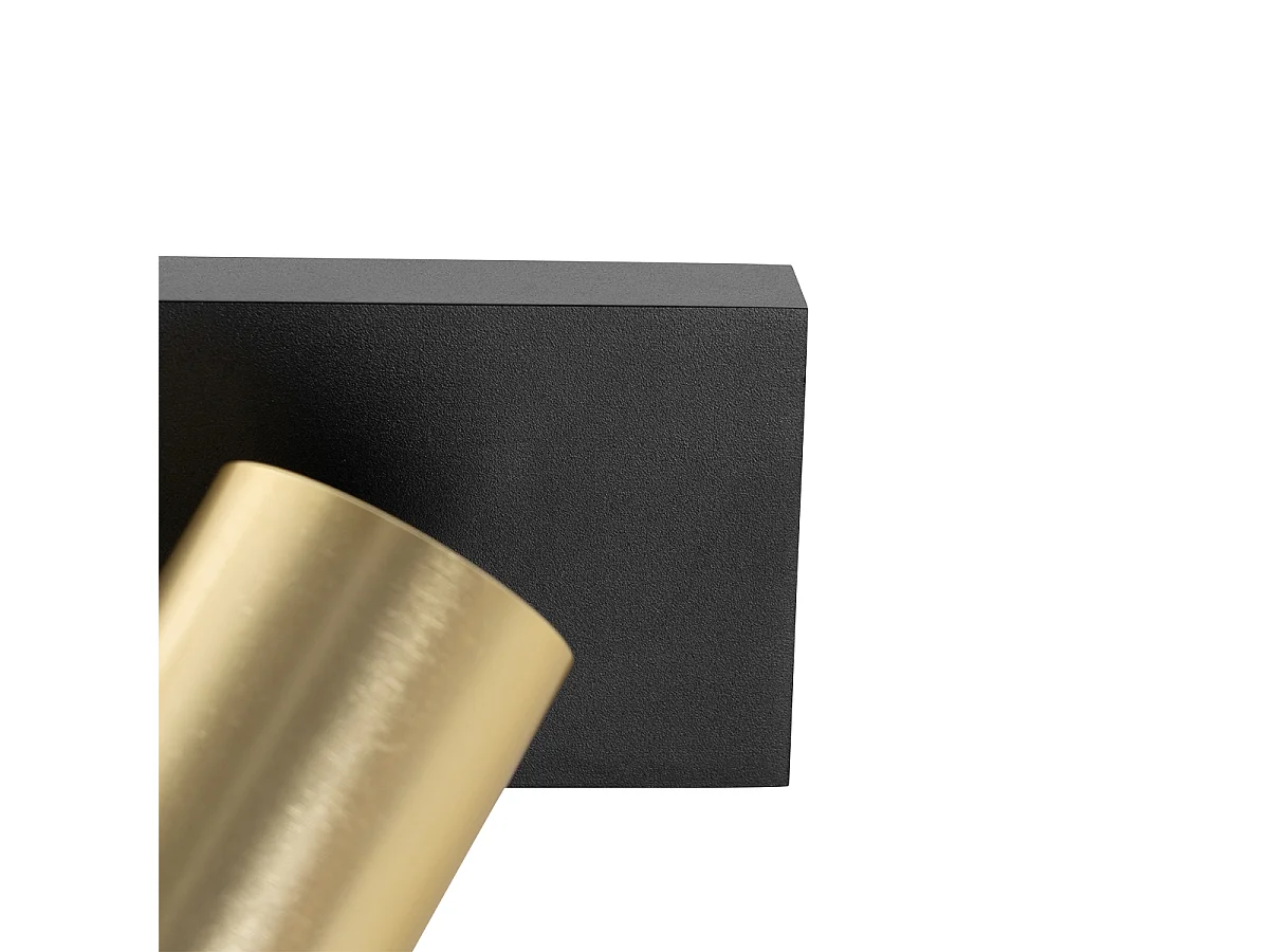 Spot de plafond noir doré orientable 2 lumières - Jeana Luxe