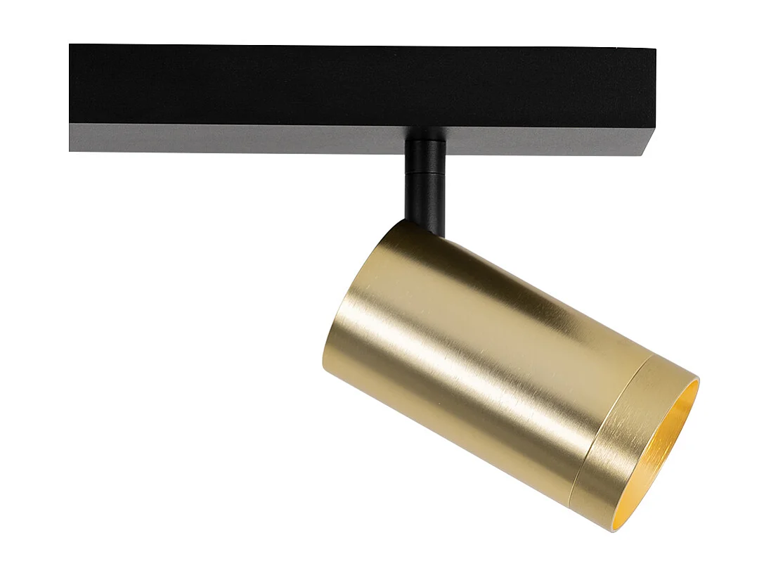 Spot de plafond noir avec or réglable 2 lumières - Jeana Luxe