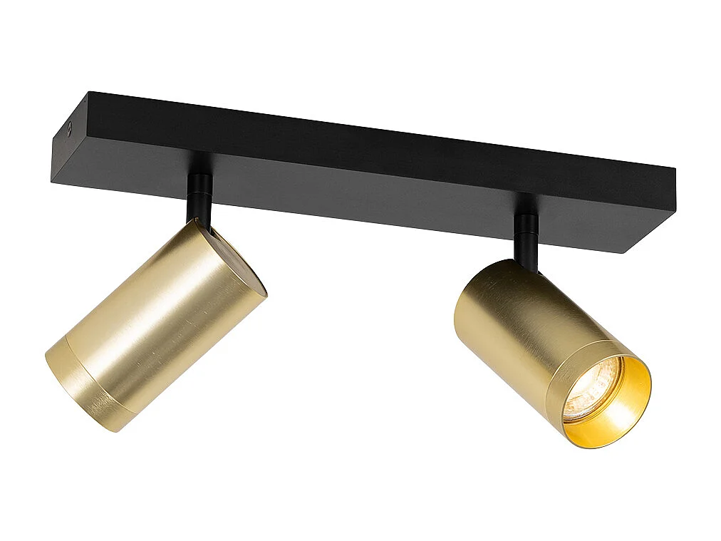 Spot de plafond noir avec or réglable 2 lumières - Jeana Luxe