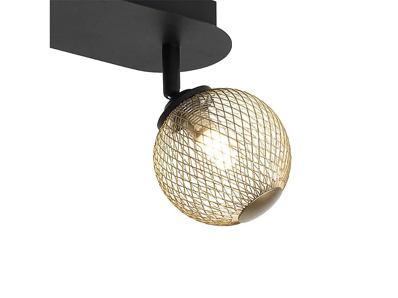 Spot noir avec or 2 lumières - Athènes Wire