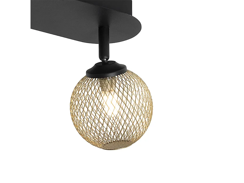Spot noir avec or 2 lumières - Athènes Wire