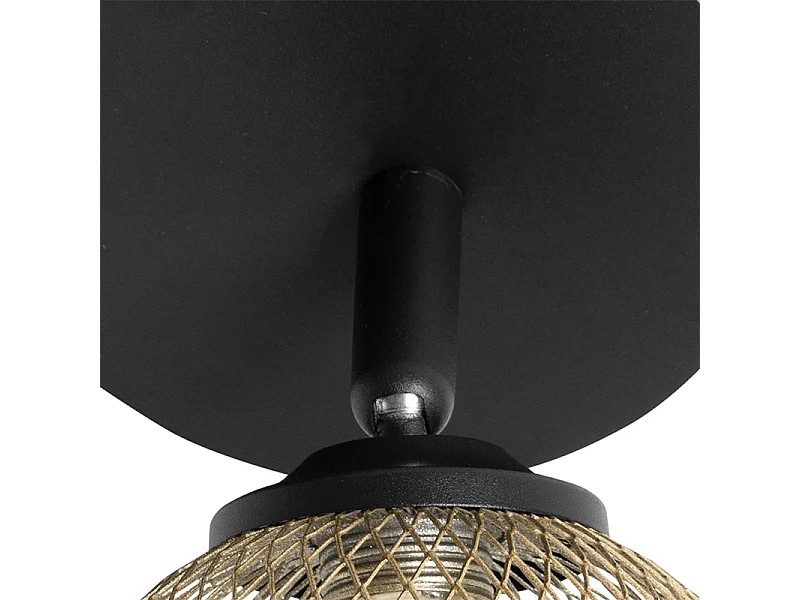 Spot noir avec or 2 lumières - Athènes Wire