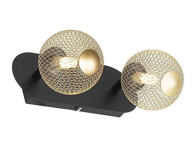 Spot noir avec or 2 lumières - Athènes Wire