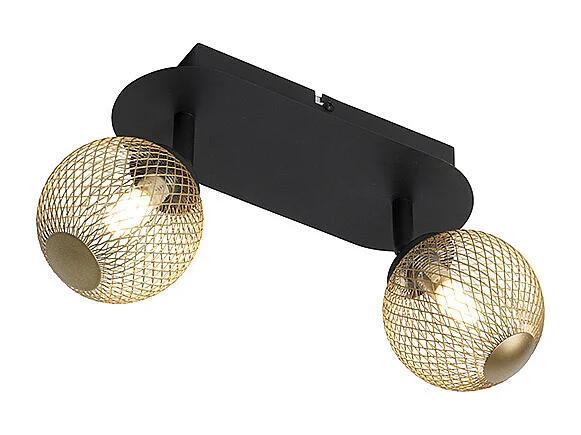 Spot noir avec or 2 lumières - Athènes Wire