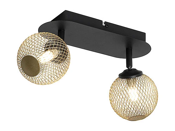 Spot noir avec or 2 lumières - Athènes Wire