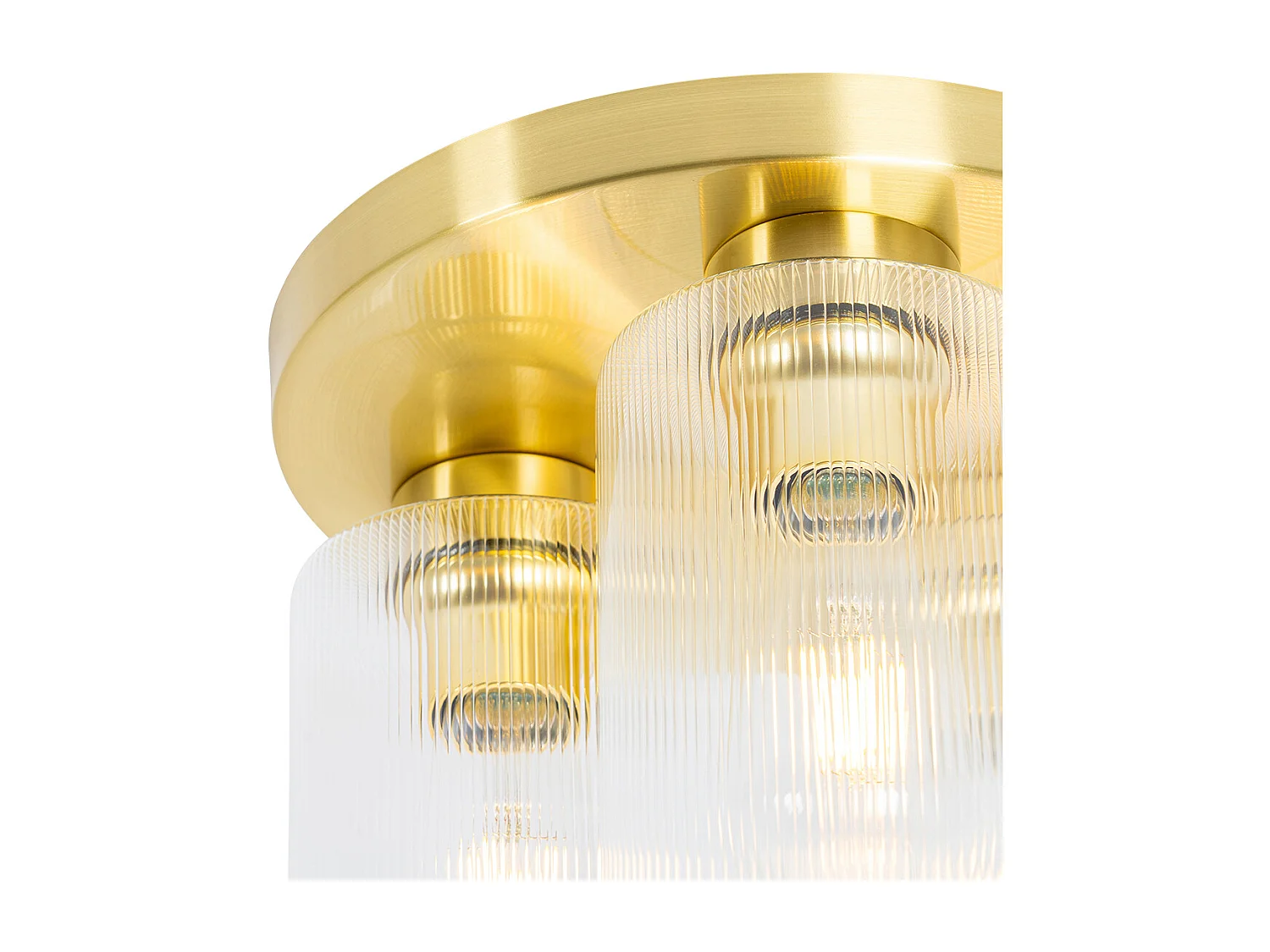 Plafonnier Art Déco doré avec verre 3 lumières - Laura