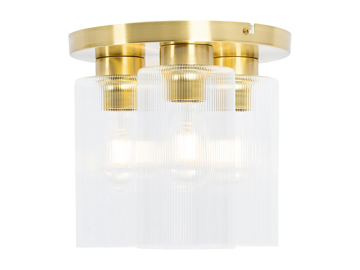 Plafonnier Art Déco doré avec verre 3 lumières - Laura