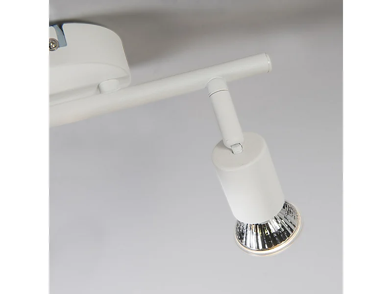 Spot moderne blanc inclinable 2 lumières - Jeany