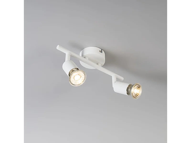 Spot moderne blanc inclinable 2 lumières - Jeany