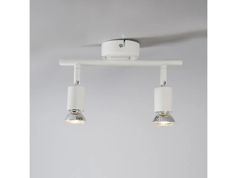 Spot moderne blanc inclinable 2 lumières - Jeany