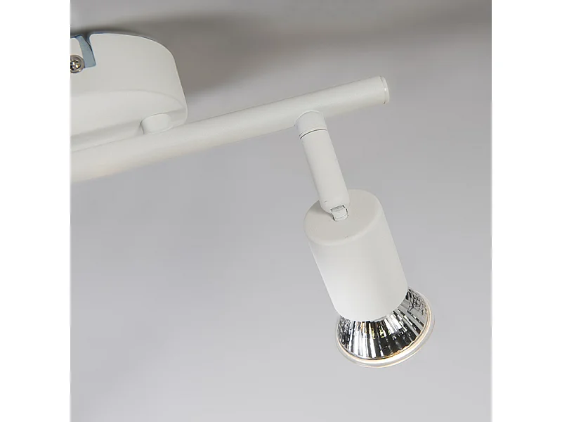 Spot moderne blanc inclinable 2 lumières - Jeany