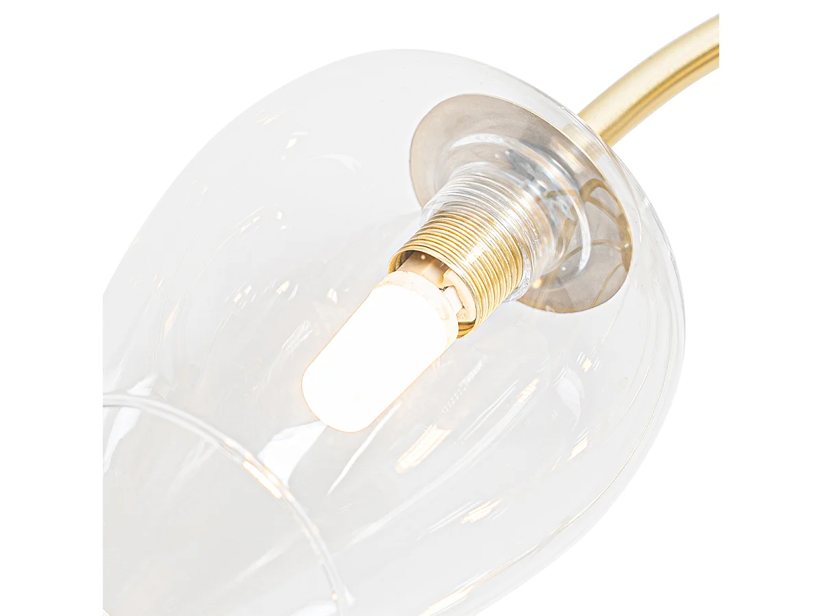 Plafonnier classique or avec verre 9 lumières - Elien