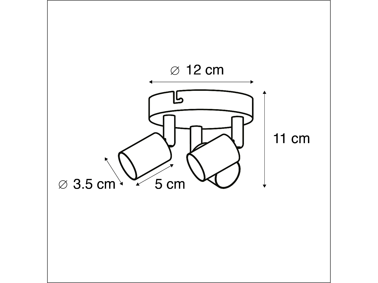 Spot moderne blanc orientable rond 3 lumières - Jeany