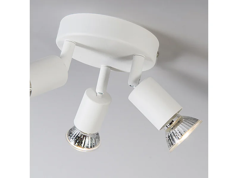 Spot moderne blanc orientable rond 3 lumières - Jeany