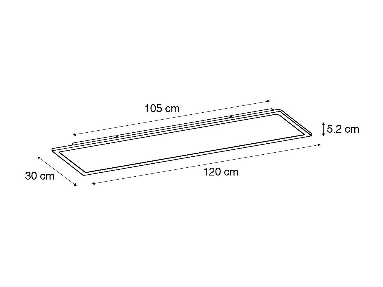Panneau LED moderne noir 120 cm avec LED Dim to Warm - Liv