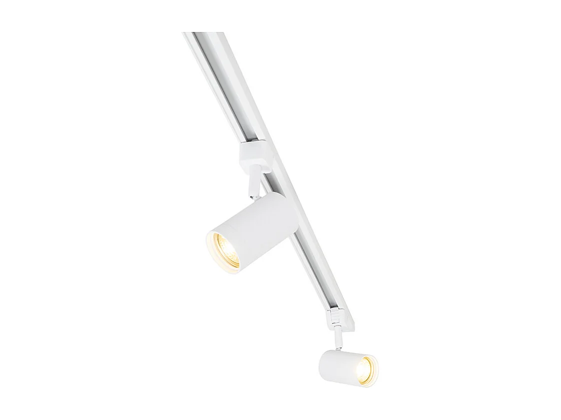 Système d'éclairage sur rail intelligent blanc 1 phase 5 lumières avec Wifi GU10 - Iconic Jeana