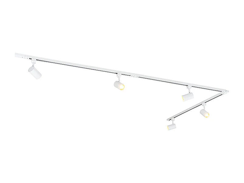 Système d'éclairage sur rail intelligent blanc 1 phase 5 lumières avec Wifi GU10 - Iconic Jeana