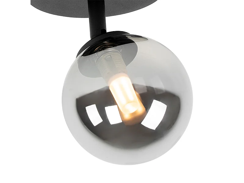 Spot rural noir orientable avec verre fumé - ATENAS