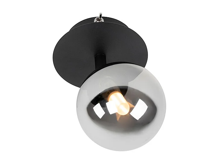 Spot rural noir orientable avec verre fumé - ATENAS