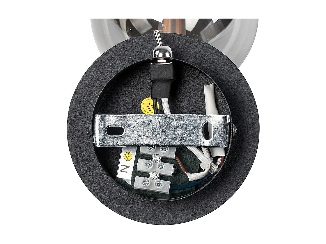 Spot rural noir orientable avec verre fumé - ATENAS