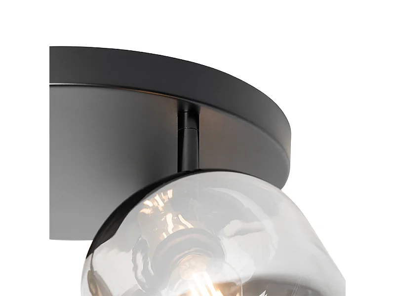 Spot de plafond noir avec or et verre fumé 3 lumières - Zuzanna