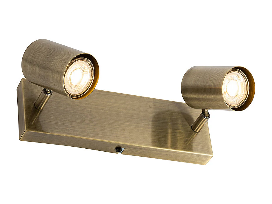 Plafonnier moderne bronze 2 lumières orientable rectangulaire - Jeana