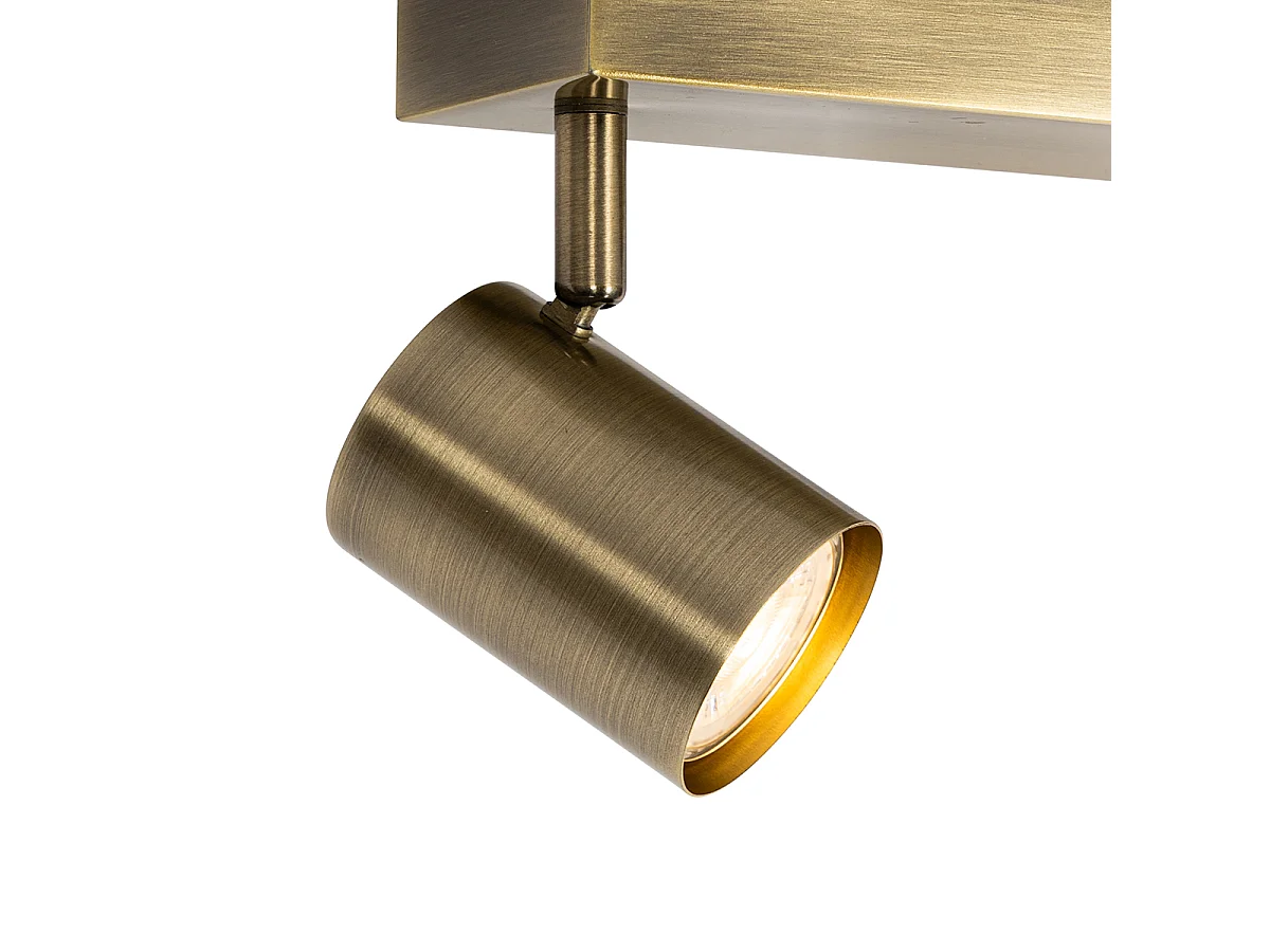 Plafonnier moderne bronze 2 lumières orientable rectangulaire - Jeana