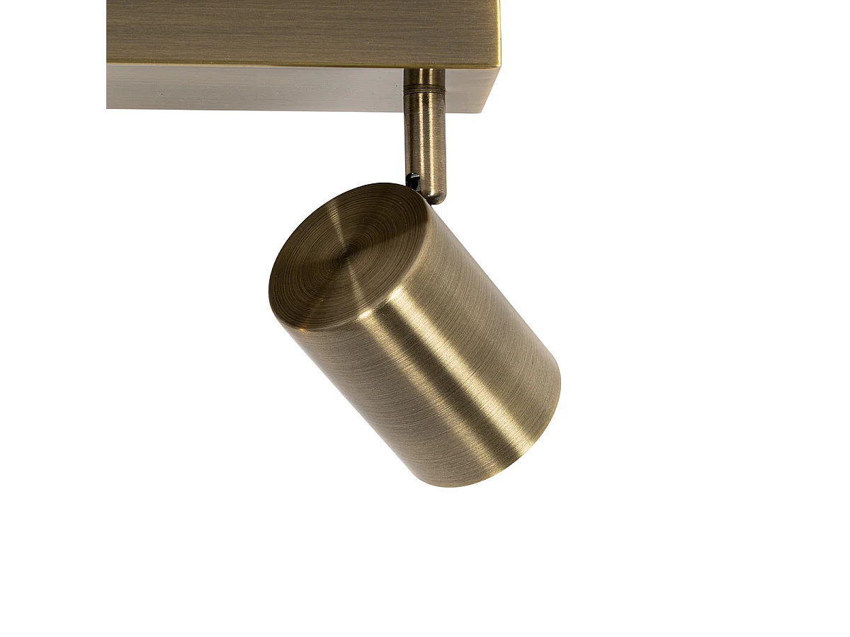 Plafonnier moderne bronze 2 lumières orientable rectangulaire - Jeana