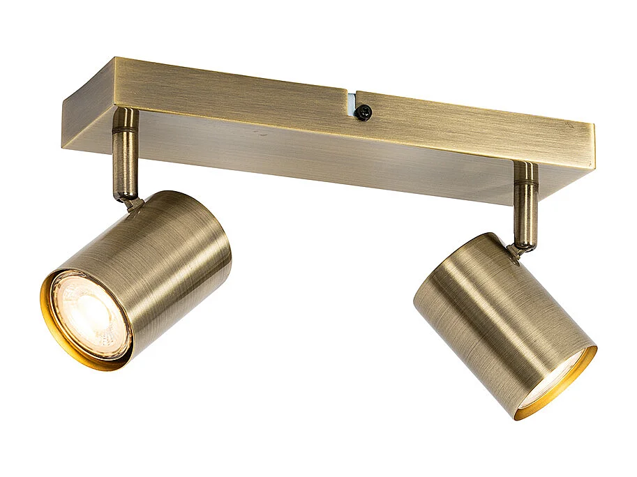 Plafonnier moderne bronze 2 lumières rectangulaire ajustable - Jeana