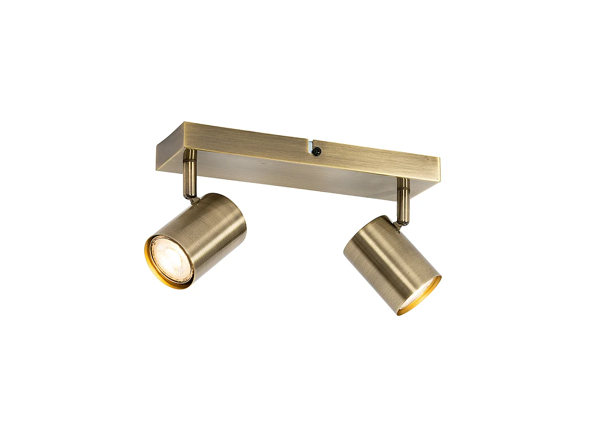 Plafonnier moderne bronze 2 lumières rectangulaire ajustable - Jeana