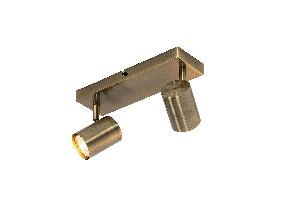 Plafonnier moderne bronze 2 lumières rectangulaire ajustable - Jeana