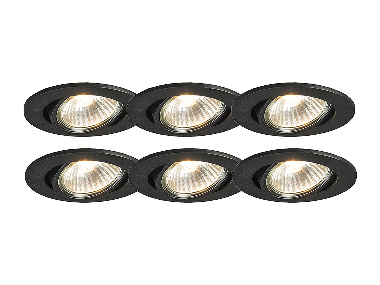 Ensemble de 6 spots encastrés noirs orientables - Cisco
