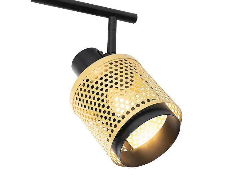 Spot industriel noir avec or 3 lumières - Kayden