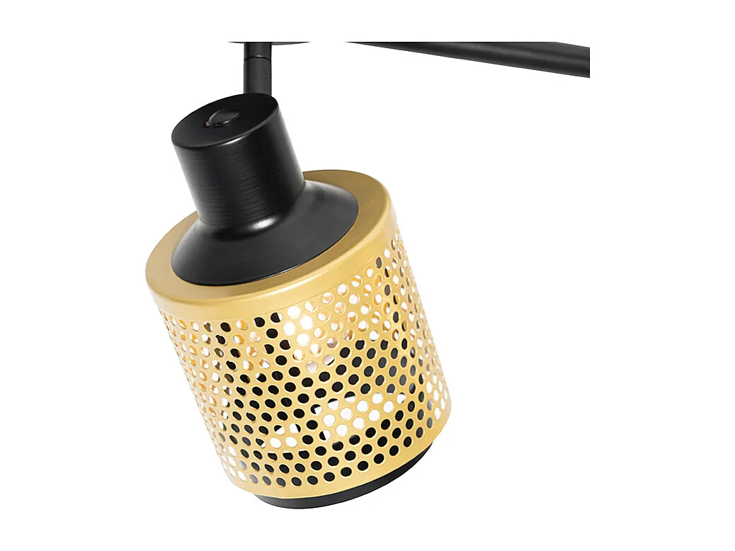 Spot industriel noir avec or 3 lumières - Kayden